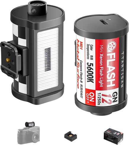 Ttartisan M01 Flash On Camera ، Mini Flash Speedlite لكاميرا الأحذية الساخنة ، ضوء فلاش Xenon خفيف الوزن مع 4 مستوى الطاقة GN12 5600K ± 200K لكاميرا Canon Fuji Nikon Compact Retro (1) in Saudi Arabia