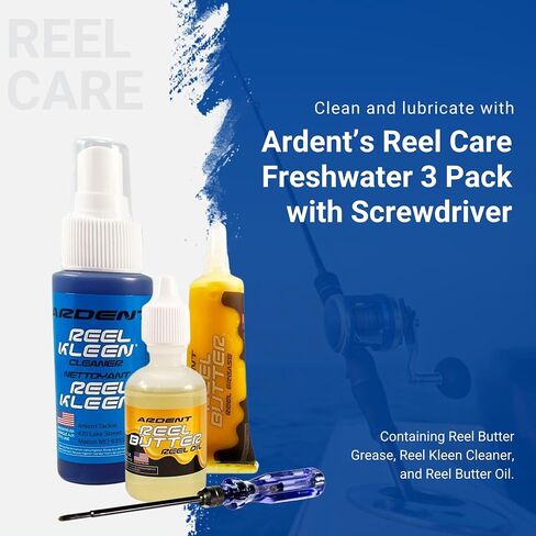 Ardent Freshwater Reel Care Maintenance Pack/Long-Lasting Protection and Clean/Includes Multi-Tool, Reel Butter Grease, Reel Kleen Cleaner, and Reel Butter Oil in Saudi Arabia