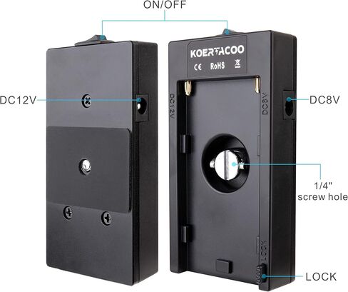 محول لوحة بطارية تزويد الطاقة + BMPCC 4K و 6K قفل DC كابل لتشغيل Blackmagic Cinema Cinema Camera 4K/6K ، متوافق مع بطارية Sony NP-F970 F960 F770 F750 F570 F550. in Kuwait