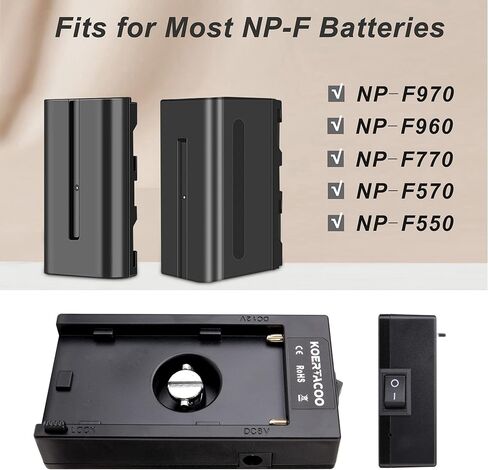 محول لوحة بطارية تزويد الطاقة + BMPCC 4K و 6K قفل DC كابل لتشغيل Blackmagic Cinema Cinema Camera 4K/6K ، متوافق مع بطارية Sony NP-F970 F960 F770 F750 F570 F550. in Kuwait