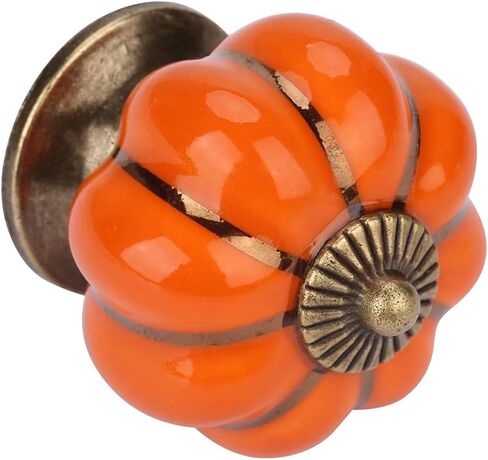 Ceramic Pumpkin Knobs, European Handle for Bedroom Cabinet Drawer Furniture, Beautiful Decoration, Wide Application for Children's Room, Ceramic and Zinc Alloy Material in Kuwait
