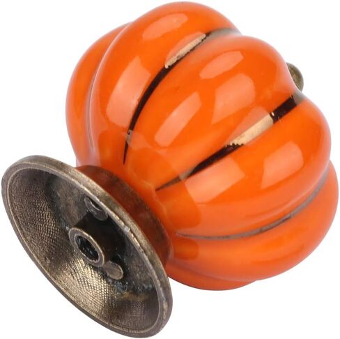 Ceramic Pumpkin Knobs, European Handle for Bedroom Cabinet Drawer Furniture, Beautiful Decoration, Wide Application for Children's Room, Ceramic and Zinc Alloy Material in Kuwait