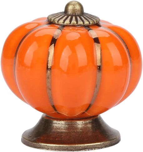 Ceramic Pumpkin Knobs, European Handle for Bedroom Cabinet Drawer Furniture, Beautiful Decoration, Wide Application for Children's Room, Ceramic and Zinc Alloy Material in Kuwait