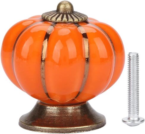 Ceramic Pumpkin Knobs, European Handle for Bedroom Cabinet Drawer Furniture, Beautiful Decoration, Wide Application for Children's Room, Ceramic and Zinc Alloy Material in Kuwait