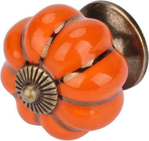 Ceramic Pumpkin Knobs, European Handle for Bedroom Cabinet Drawer Furniture, Beautiful Decoration, Wide Application for Children's Room, Ceramic and Zinc Alloy Material in Kuwait