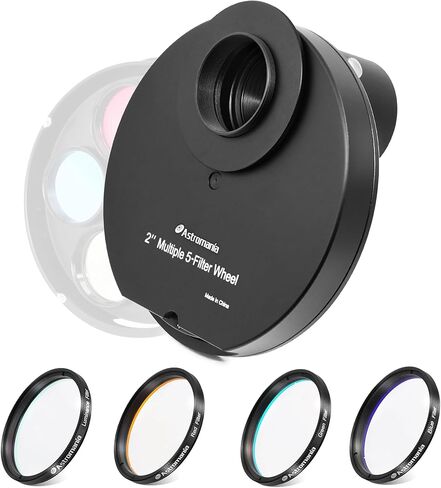 مجموعة مرشح Astromania Deluxe Telescope LRGB 2 بوصة - حزمة مع - 2 "عجلة مرشح من 5 مواقع متعددة in Saudi Arabia