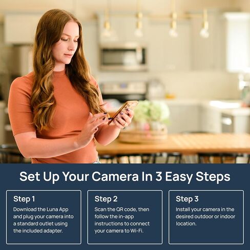 Luna 2k AI Cameras for Home Security ، Outdoor/Indoor ، Wi-Fi 6 ، التنبيهات الذكية ، الرؤية الليلية الملونة ، الأضواء/صفارات الإنذار ، الجبل المغناطيسي ، تخزين السحابة و CVR ، الصوت ثنائي الاتجاه (2 عبوة ، أبيض) in Kuwait