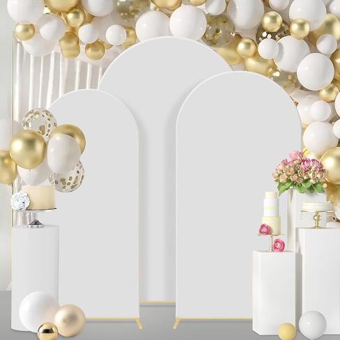 زفاف من 3 قطع معدات زفاف قوس قوس قوس الخلفية (4 ، 5 ، 6) مع قطعة قماش تغطية - مناسبة لحفلات الزفاف وأعياد الميلاد والاستحمام الطفل والاحتفالات الذكرى (الوردي ، (4*5*6)) in Kuwait