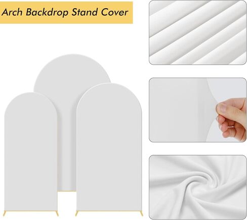 زفاف من 3 قطع معدات زفاف قوس قوس قوس الخلفية (4 ، 5 ، 6) مع قطعة قماش تغطية - مناسبة لحفلات الزفاف وأعياد الميلاد والاستحمام الطفل والاحتفالات الذكرى (الوردي ، (4*5*6)) in Kuwait