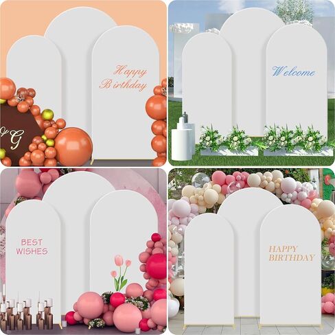 زفاف من 3 قطع معدات زفاف قوس قوس قوس الخلفية (4 ، 5 ، 6) مع قطعة قماش تغطية - مناسبة لحفلات الزفاف وأعياد الميلاد والاستحمام الطفل والاحتفالات الذكرى (الوردي ، (4*5*6)) in Kuwait