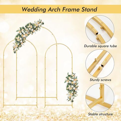 زفاف من 3 قطع معدات زفاف قوس قوس قوس الخلفية (4 ، 5 ، 6) مع قطعة قماش تغطية - مناسبة لحفلات الزفاف وأعياد الميلاد والاستحمام الطفل والاحتفالات الذكرى (الوردي ، (4*5*6)) in Kuwait