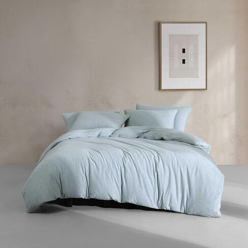 Calvin Klein - مجموعة غطاء لحاف الملكة ، ديكور المنزل الناعم الفاخر ، الفراش القطني Melange Melange Modern (Ivory Gray Heather ، Queen) in Saudi Arabia