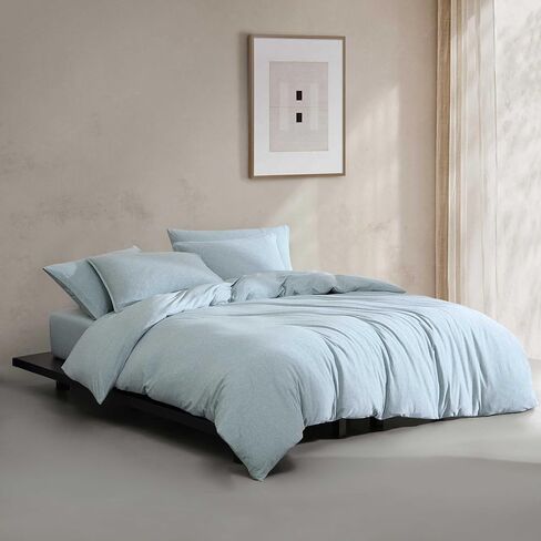 Calvin Klein - مجموعة غطاء لحاف الملكة ، ديكور المنزل الناعم الفاخر ، الفراش القطني Melange Melange Modern (Ivory Gray Heather ، Queen) in Saudi Arabia