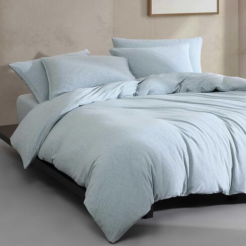 Calvin Klein - مجموعة غطاء لحاف الملكة ، ديكور المنزل الناعم الفاخر ، الفراش القطني Melange Melange Modern (Ivory Gray Heather ، Queen) in Saudi Arabia