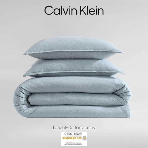 Calvin Klein - مجموعة غطاء لحاف الملكة ، ديكور المنزل الناعم الفاخر ، الفراش القطني Melange Melange Modern (Ivory Gray Heather ، Queen) in Saudi Arabia