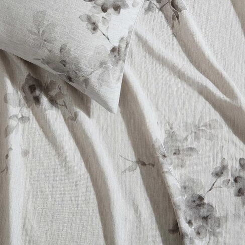 Calvin Klein - Queen Duvet Cover Set, Soft Cotton Bedding, Floral Home Decor (Aquarelle Floral Grey, Queen) in Saudi Arabia