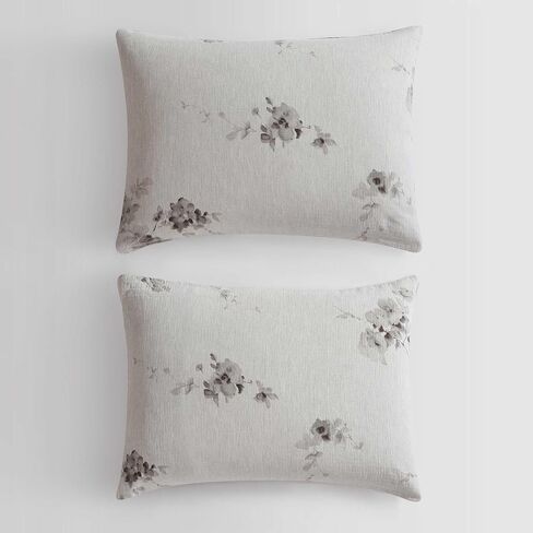 Calvin Klein - Queen Duvet Cover Set, Soft Cotton Bedding, Floral Home Decor (Aquarelle Floral Grey, Queen) in Saudi Arabia