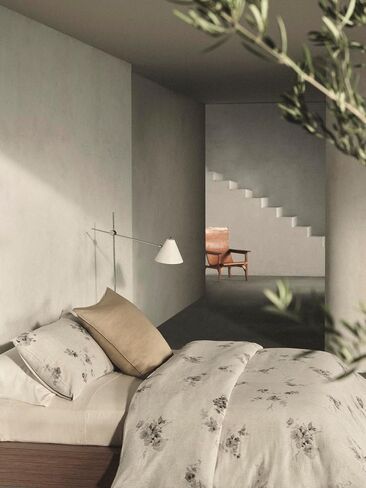 Calvin Klein - Queen Duvet Cover Set, Soft Cotton Bedding, Floral Home Decor (Aquarelle Floral Grey, Queen) in Saudi Arabia