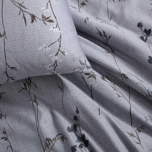 Calvin Klein - Queen Duvet Cover Set, Soft Cotton Sateen Bedding with Shams, Button & Corner Tie Closure (Wildflower Dusk Purple) in Saudi Arabia