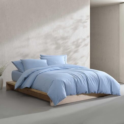 Calvin Klein - Queen Duvet Cover Set, Modern Cotton Washed Percale Bedding with Matching Shams, Cozy Home Decor, Oeko-Tex Certified (Washed Percale Camel Brown, Queen) in Saudi Arabia