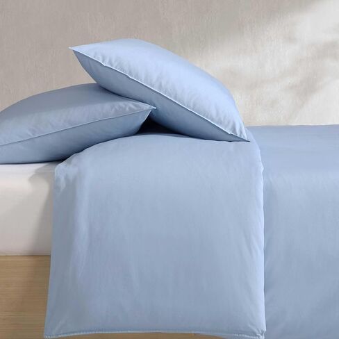 Calvin Klein - Queen Duvet Cover Set, Modern Cotton Washed Percale Bedding with Matching Shams, Cozy Home Decor, Oeko-Tex Certified (Washed Percale Camel Brown, Queen) in Saudi Arabia