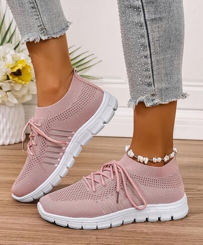 Womens Slip On Running Sneakers Tennis Non Slip Walking Gym Workout Athletic Comfortable Lightweight Fashion Sport Casual Shoes in Saudi Arabia