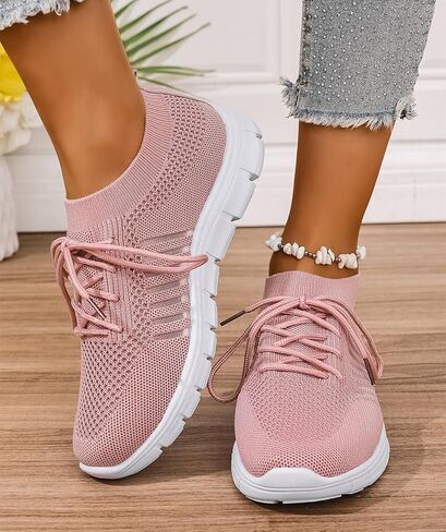 Womens Slip On Running Sneakers Tennis Non Slip Walking Gym Workout Athletic Comfortable Lightweight Fashion Sport Casual Shoes in Saudi Arabia