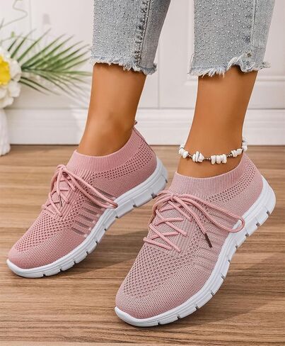 Womens Slip On Running Sneakers Tennis Non Slip Walking Gym Workout Athletic Comfortable Lightweight Fashion Sport Casual Shoes in Saudi Arabia