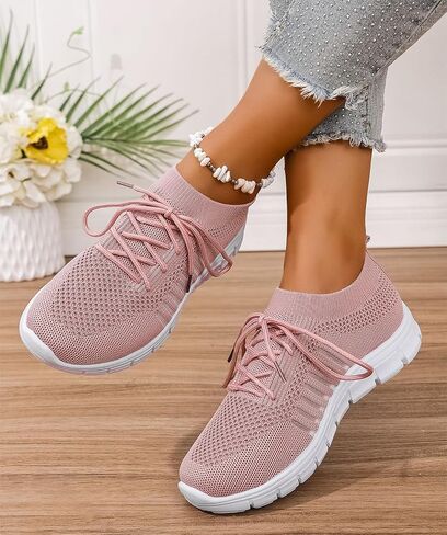 Womens Slip On Running Sneakers Tennis Non Slip Walking Gym Workout Athletic Comfortable Lightweight Fashion Sport Casual Shoes in Saudi Arabia