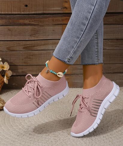 Womens Slip On Running Sneakers Tennis Non Slip Walking Gym Workout Athletic Comfortable Lightweight Fashion Sport Casual Shoes in Saudi Arabia