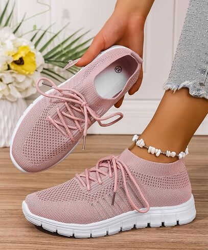 Womens Slip On Running Sneakers Tennis Non Slip Walking Gym Workout Athletic Comfortable Lightweight Fashion Sport Casual Shoes in Saudi Arabia