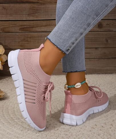 Womens Slip On Running Sneakers Tennis Non Slip Walking Gym Workout Athletic Comfortable Lightweight Fashion Sport Casual Shoes in Saudi Arabia