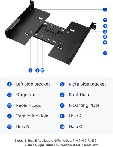 Reolink NVR Bracket, Compatible with Reolink NVRs (e.g. RLN8-410, RLN16-410) & PoE Systems (e.g. RLK16-800B8、RLK8-1200D4-A), RLA-RM1 in Saudi Arabia