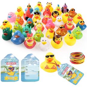 110 Pieces Cruise Rubber Ducks Hiding Kits Includes 35Pcs Cruising Duck 35 Cruising Ducks Tags 40 Rubber Bands for Cruise Ship Duck Ducking Essentials in Kuwait