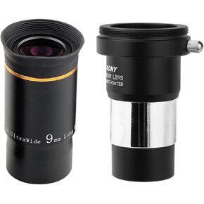 SVBONY Telescope Eyepiece 9mm 66 Degree Ultra Wide Angle Bundle with Barlow Lens 2X with M42 Thread, for Astronomical Observations in Saudi Arabia