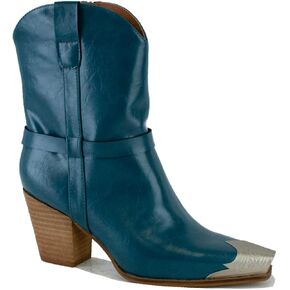 Women's Off-White Western Pointed Toe Ankle Boots DAKOTA-09 in Saudi Arabia
