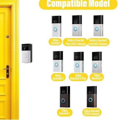 Adjustable 30 to 55 Degree Doorbell Angle Mount Compatible with Video Doorbell 1st / 2st / 3st / 4st / (2020 Release), Replacement Angle Adjustment Adapter Mounting Bracket Wedge Kit in Saudi Arabia