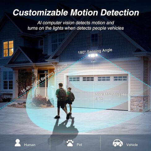 Onforu Floodlight Camera Outdoor, 2K Smart Home Security Camera Wired, 360° Surveillance Al Detection & Auto Tracking, 5500 Lumens Motion-Activated Flood Light Cam, Color Night Vision, 2-Way Audio in Saudi Arabia