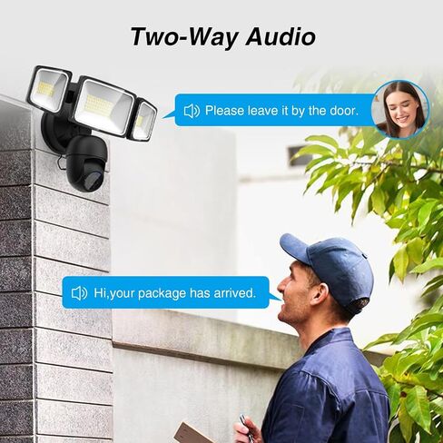 Onforu Floodlight Camera Outdoor, 2K Smart Home Security Camera Wired, 360° Surveillance Al Detection & Auto Tracking, 5500 Lumens Motion-Activated Flood Light Cam, Color Night Vision, 2-Way Audio in Saudi Arabia