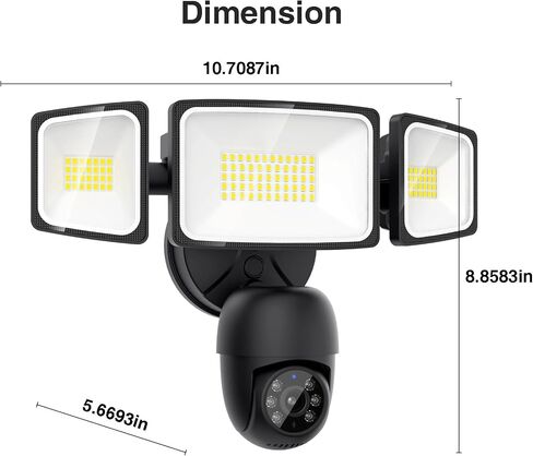 Onforu Floodlight Camera Outdoor, 2K Smart Home Security Camera Wired, 360° Surveillance Al Detection & Auto Tracking, 5500 Lumens Motion-Activated Flood Light Cam, Color Night Vision, 2-Way Audio in Saudi Arabia