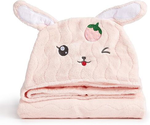 Hooded Toddler Towels with Animal Hood - 500GSM Ultra Soft & 6X Absorbent Baby Bath Towel, Large 28x55 Inch Coral Fleece Hooded Kids Towel for Boys Girls, Cape Blanket 2 Pack in Saudi Arabia
