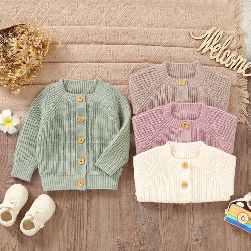 Lawkul Baby Cardigan Sweater Romper Pullover Ultra Soft Contency Slevely Lightwight Long Long for Boy Girl Infants & Childrers in Kuwait