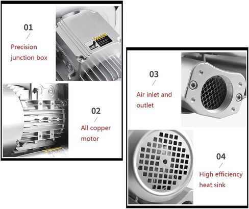 High-Pressure Vortex Ring Blower for Fish Ponds - 110V 50Hz, 0.5HP to 1.49HP, Large Airflow 350W/0.47HP, Efficient Aeration Solution for Aquatic Environments in Saudi Arabia