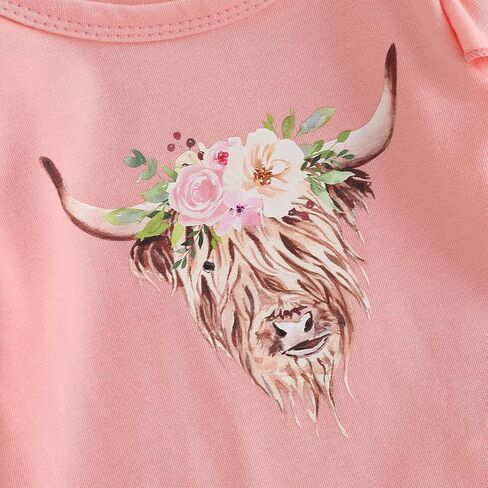 Western Baby Girl Clothes Cowgirl Long Sleeve Romper Cow Print Flare Pants Headband Toddler Girls Fall Outfits in Saudi Arabia