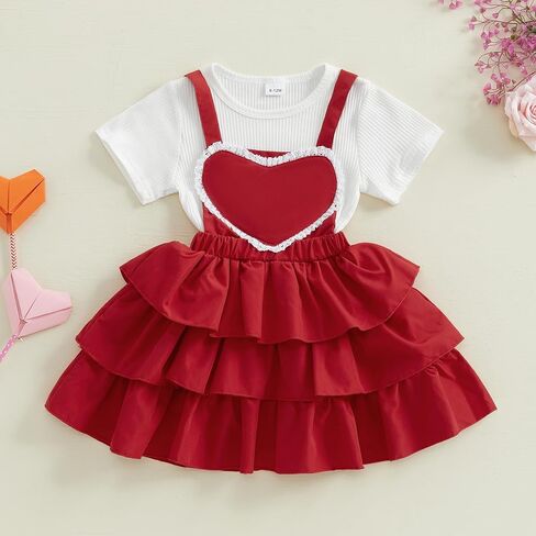 Beqeuewll Toddler Christmas Dress Princess Girl Party Dresses Solid Sleed Skirt Skirt Girls Outfit 2pcs in Kuwait