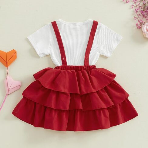 Beqeuewll Toddler Christmas Dress Princess Girl Party Dresses Solid Sleed Skirt Skirt Girls Outfit 2pcs in Kuwait