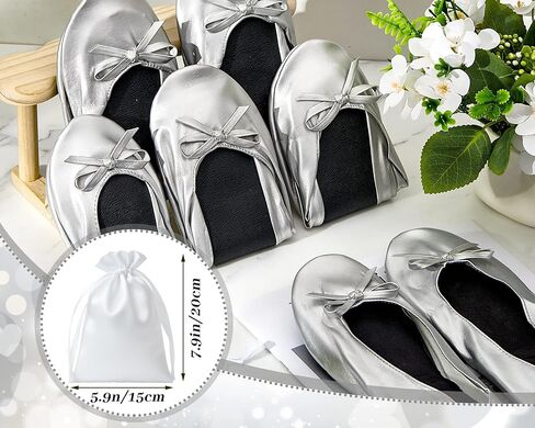 Jecery 6 Pairs Bridesmaid Foldable Flats, Bridesmaid Proposal Gifts | with Bag, for Wedding Guests, Wedding Ballerina Slippers, for Women Ballet Shoes Bachelorette Bridal Shower Party Favor in Kuwait
