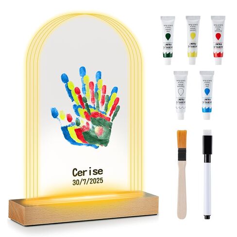 طقم العائلة المصنوعة من اليدين مع الخفيفة ، ويدني يدوية ديي وأصمة أبعاد التذكار يدويًا ، وهدايا عائلية مع 5 طلاء آمن من الأطفال غير السامة ، وهدية أفكار للآباء والأمهات الجدد ، وعيد الأب ، عيد الأم in Kuwait