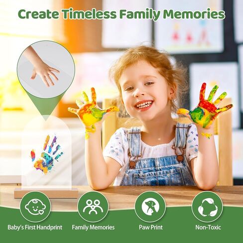 طقم العائلة المصنوعة من اليدين مع الخفيفة ، ويدني يدوية ديي وأصمة أبعاد التذكار يدويًا ، وهدايا عائلية مع 5 طلاء آمن من الأطفال غير السامة ، وهدية أفكار للآباء والأمهات الجدد ، وعيد الأب ، عيد الأم in Kuwait