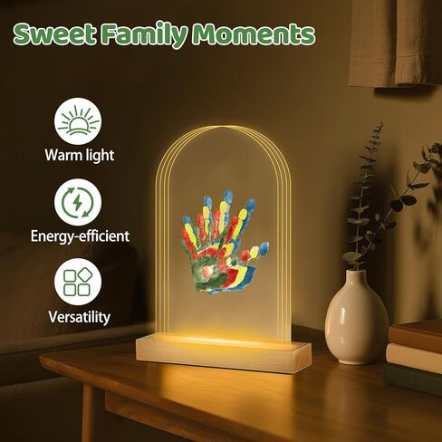 طقم العائلة المصنوعة من اليدين مع الخفيفة ، ويدني يدوية ديي وأصمة أبعاد التذكار يدويًا ، وهدايا عائلية مع 5 طلاء آمن من الأطفال غير السامة ، وهدية أفكار للآباء والأمهات الجدد ، وعيد الأب ، عيد الأم in Kuwait